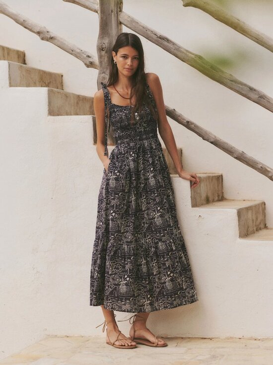 Marine Layer Dresses & Skirts - Marine Layer Carmen Smocked Dress in Flores Print, Size Medium